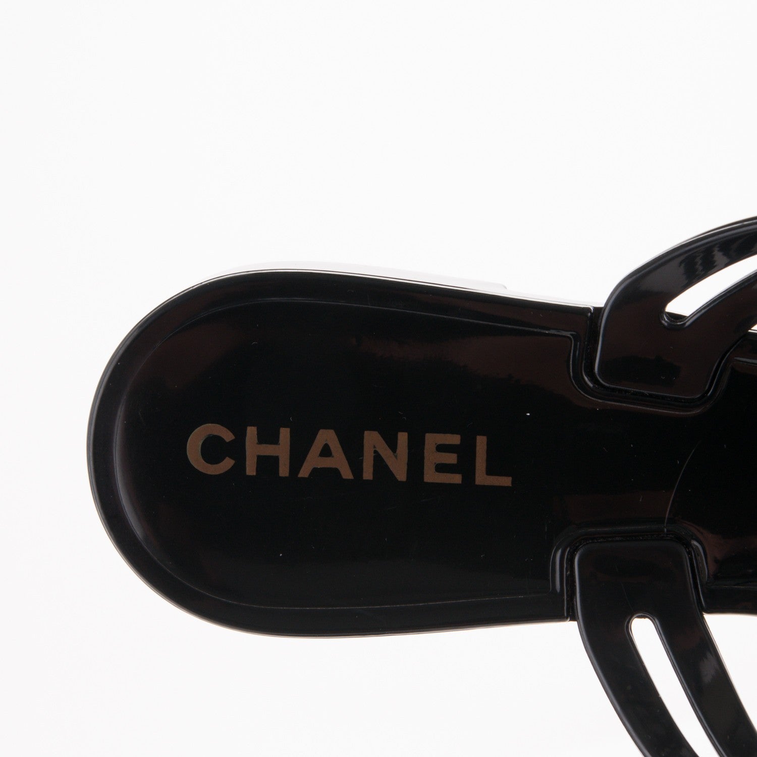 Chanel Jelly Camellia Thong Sandals 38 Black Ivory 7 of 7