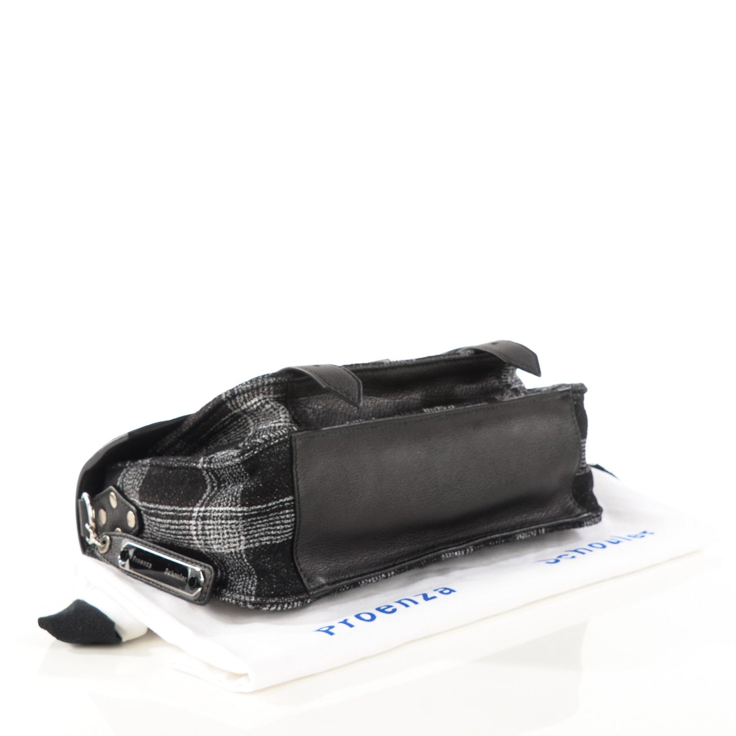 Proenza Schouler Jacquard Plaid Tiny PS1 Satchel Black White 6 of 11