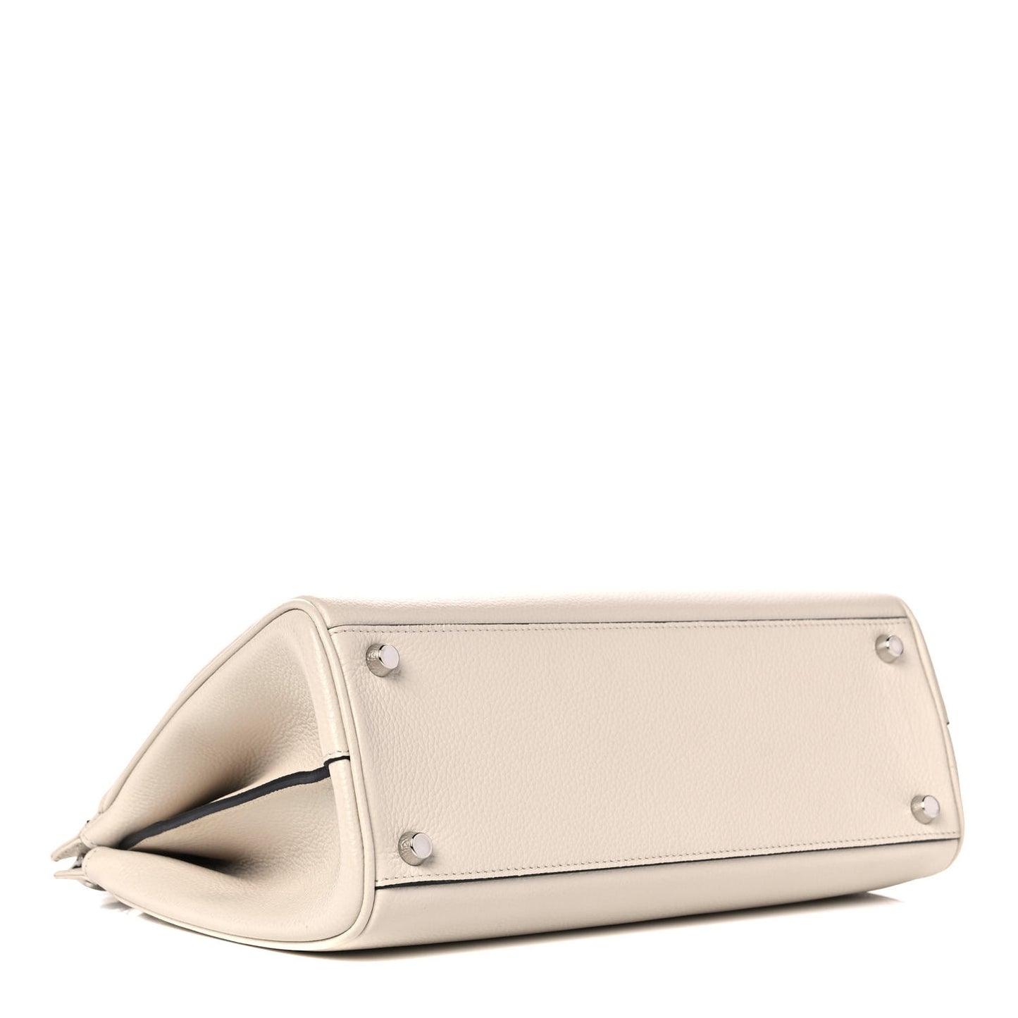 Grainy Calfskin Small Zumi Top Handle Bag Mystic White