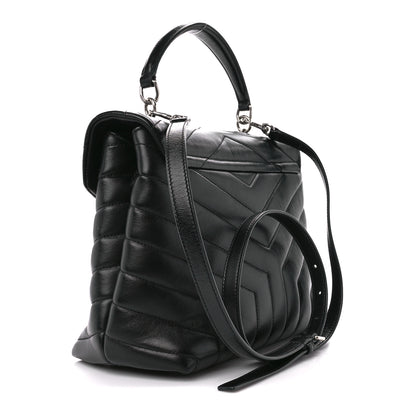 Saint Laurent Calfskin Y Quilted Monogram Medium Loulou Satchel Black 3 of 12