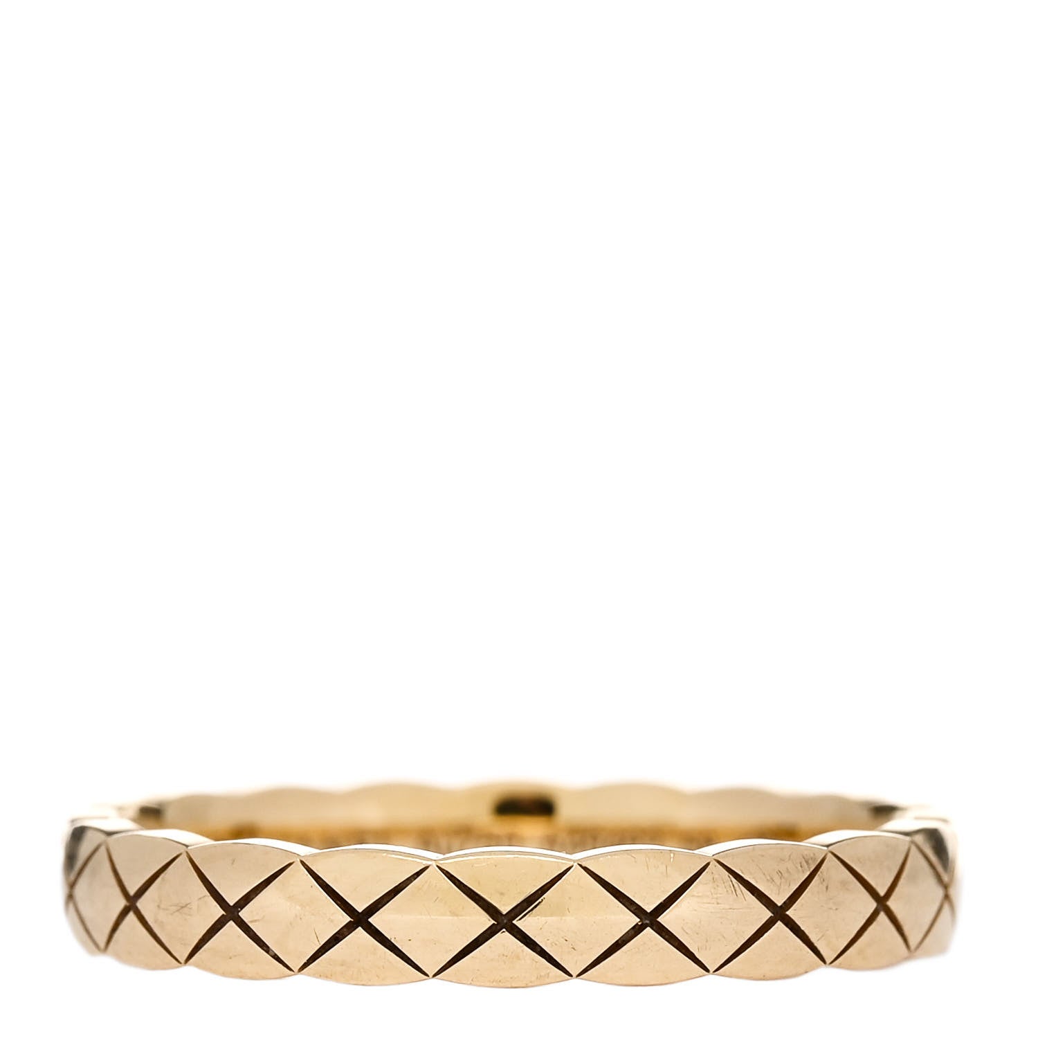 Chanel 18K Yellow Gold Mini Coco Crush Ring 58 8.25 1 of 5