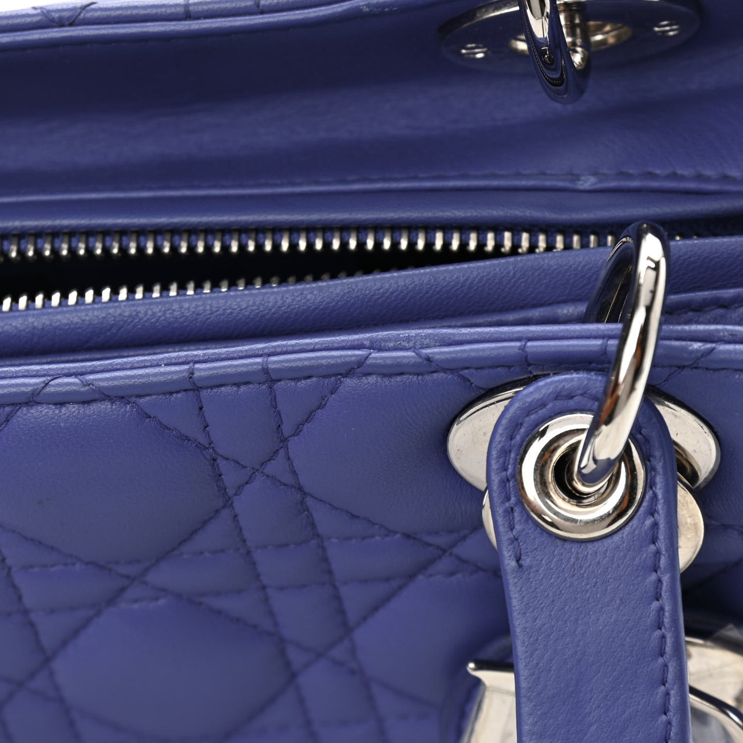 Lambskin Cannage Medium Lady Dior Blue