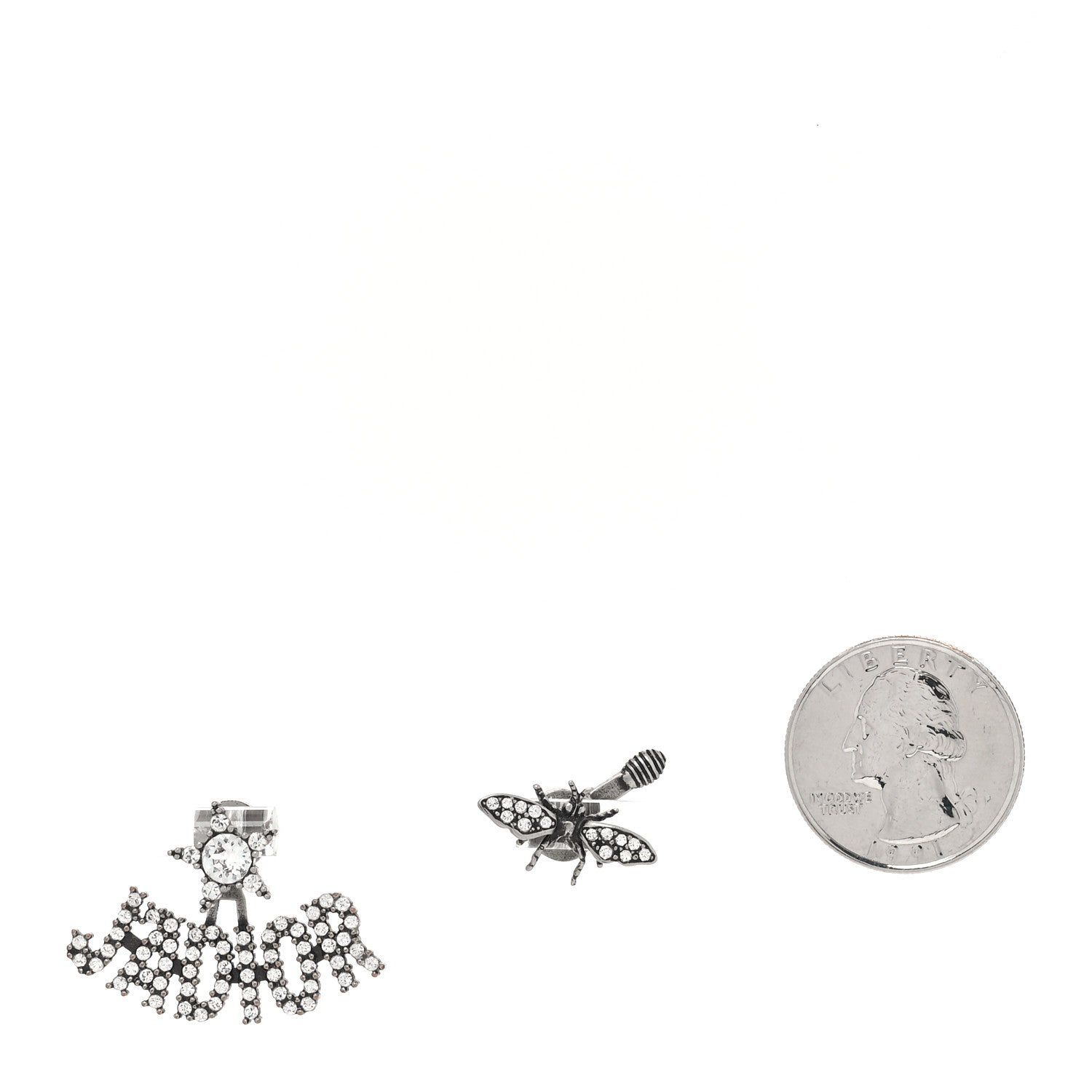 Christian Dior Palladium Crystal J'adior Earrings 2 of 4