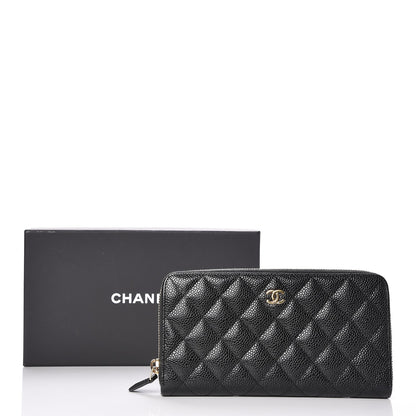 Chanel Caviar Quilted Large Gusset Zip Around Wallet Black 9 of 9