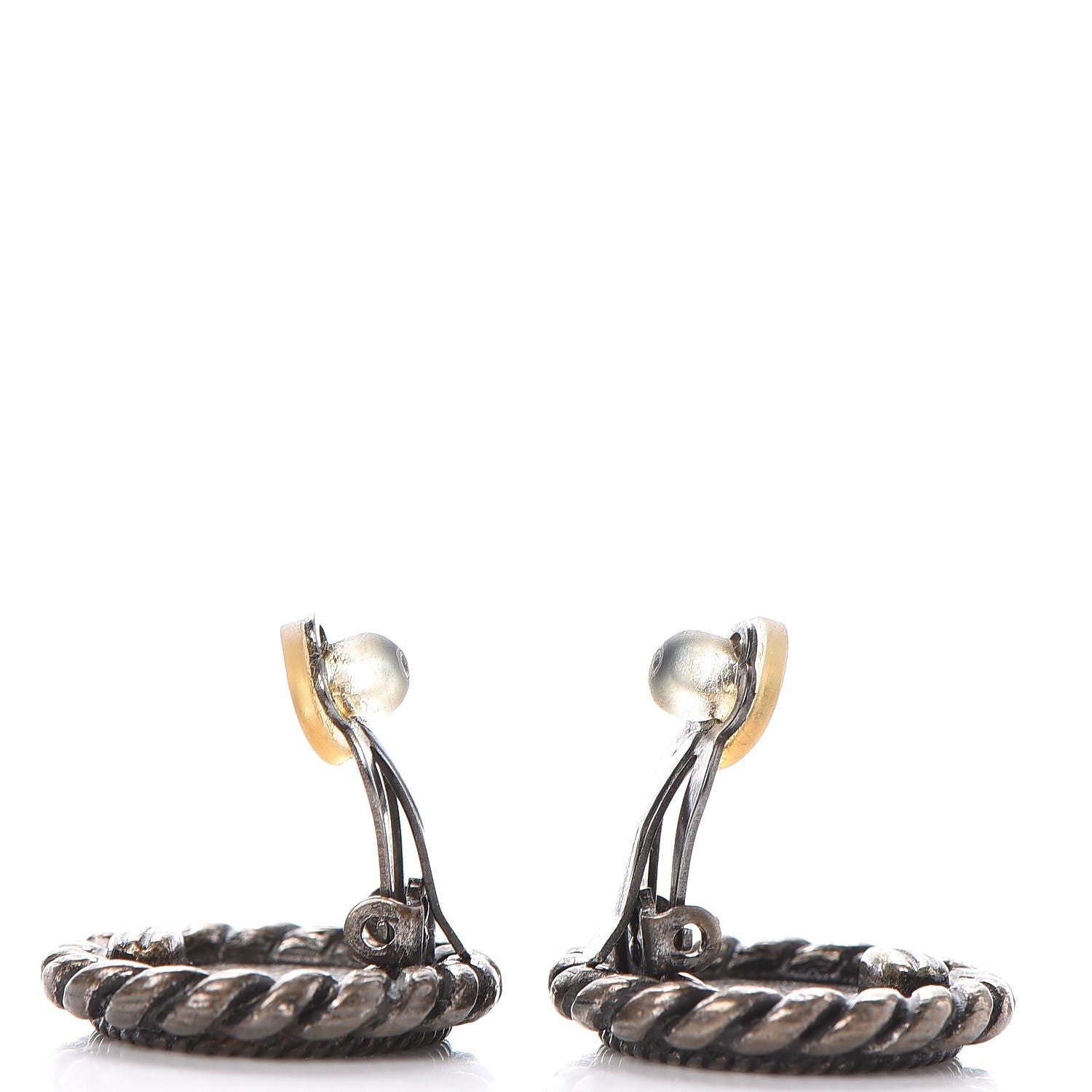 Chanel Ruthenium CC Clip On Earrings 3 of 4