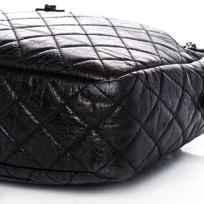 Chanel Metallic Aged Calfskin Quilted Large Reissue Camera Case Black 9 of 11