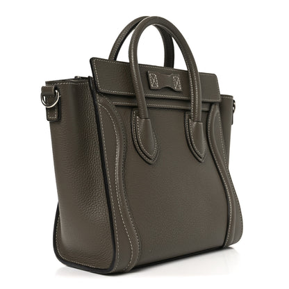 Celine Drummed Calfskin Nano Luggage Souris 2 of 8