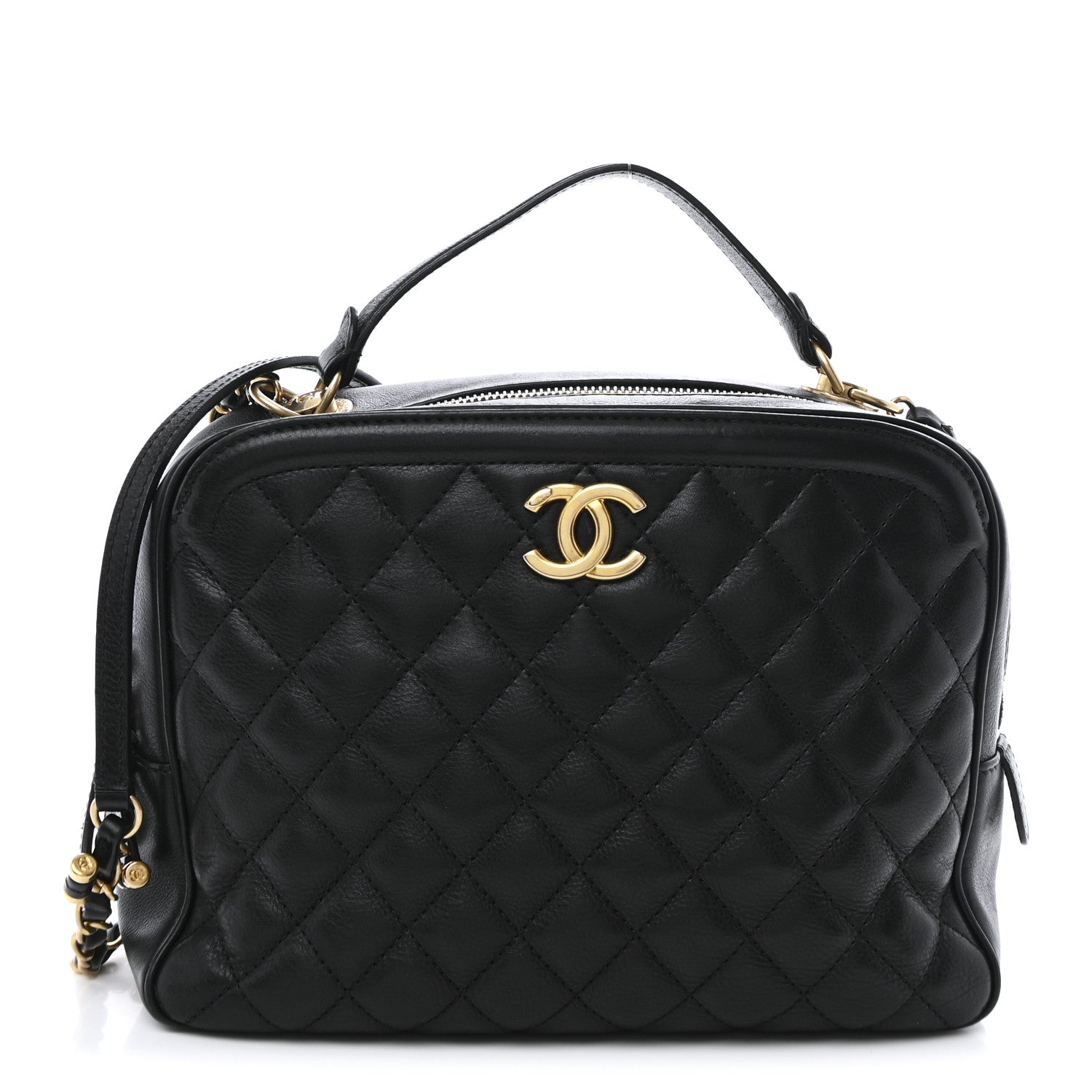 Chanel Calfskin Quilted CC Medium Vanity Case Black 2 of 23