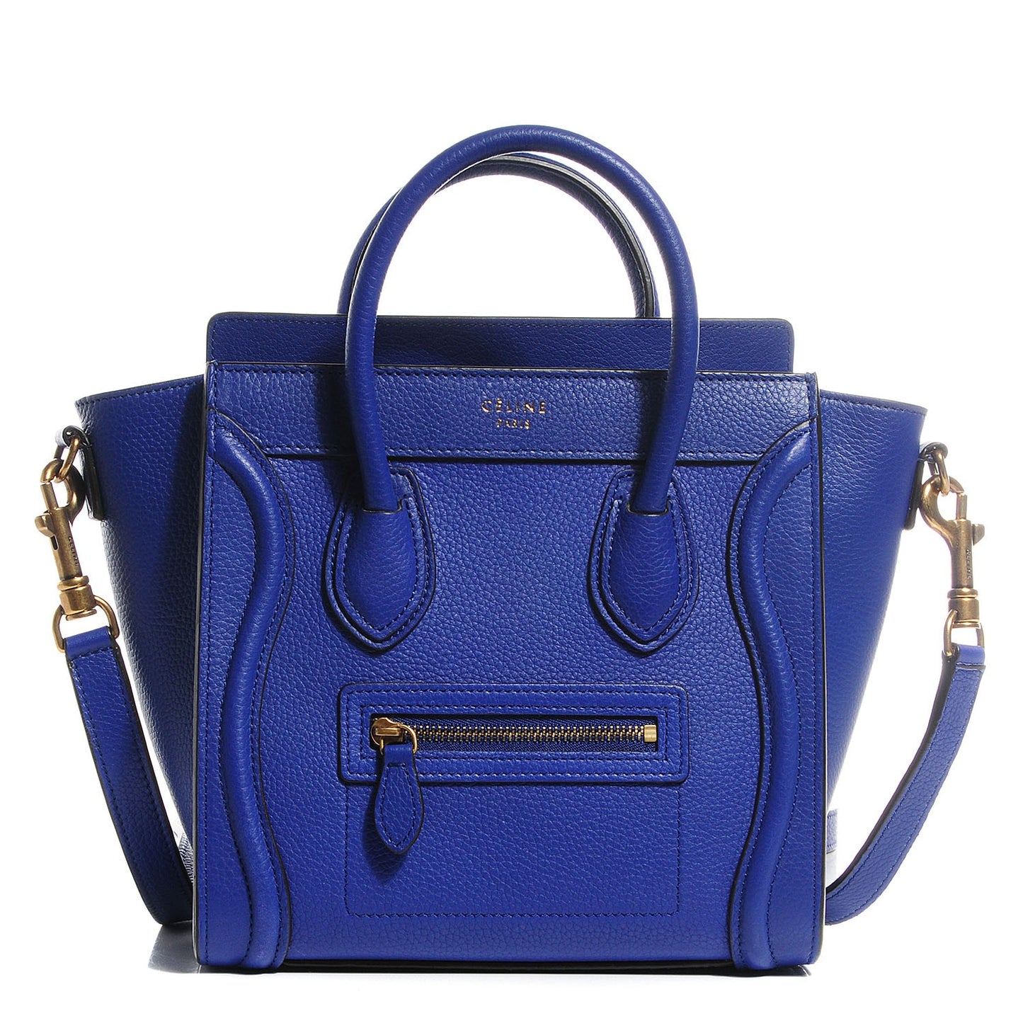 Drummed Calfskin Nano Luggage Indigo