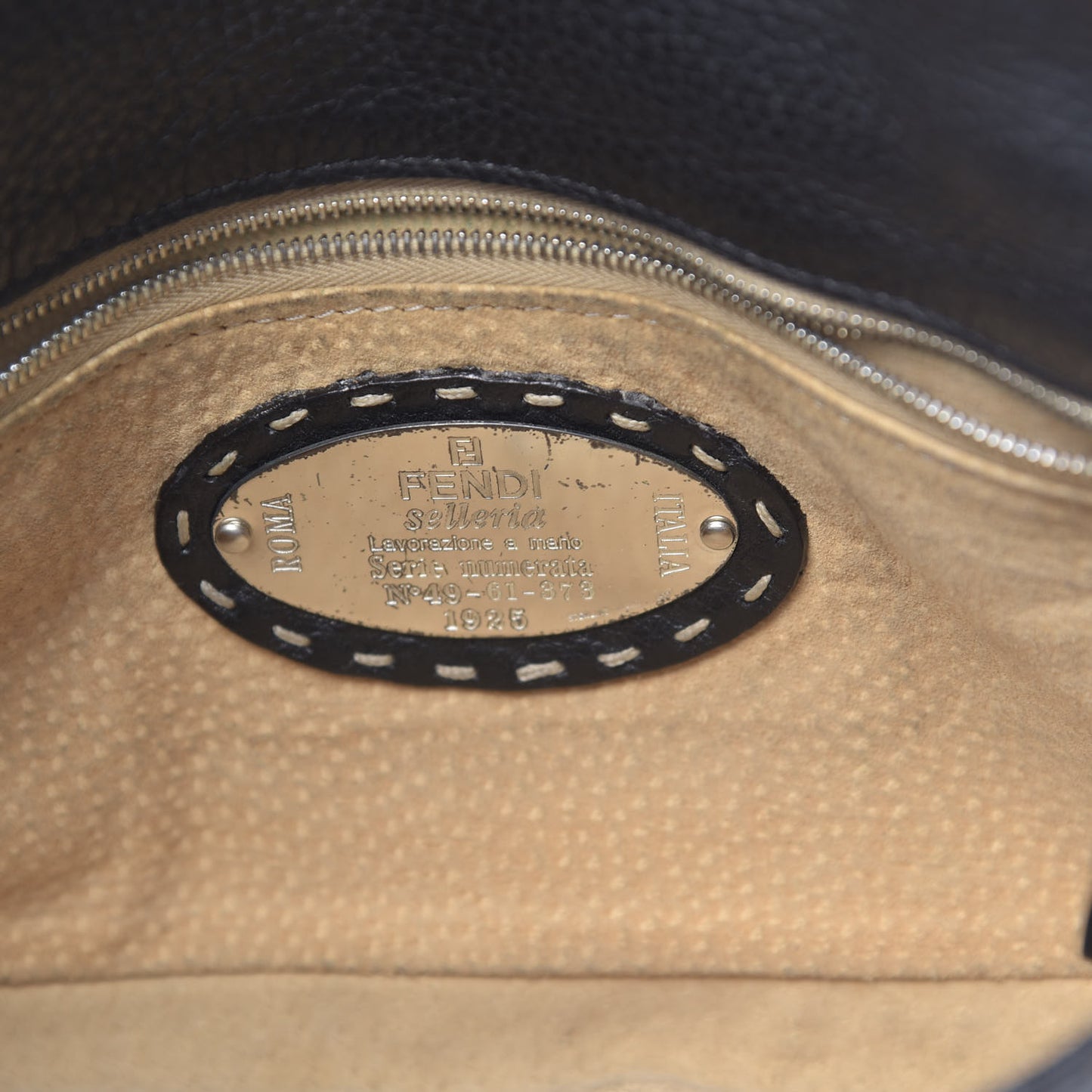 Calfskin Romano Selleria Baguette Black