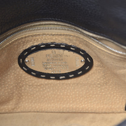 Fendi Calfskin Romano Selleria Baguette Black 6 of 11
