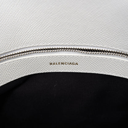 Balenciaga Signature Grained Calfskin Logo S Ville Top Handle Bag White Black 5 of 10