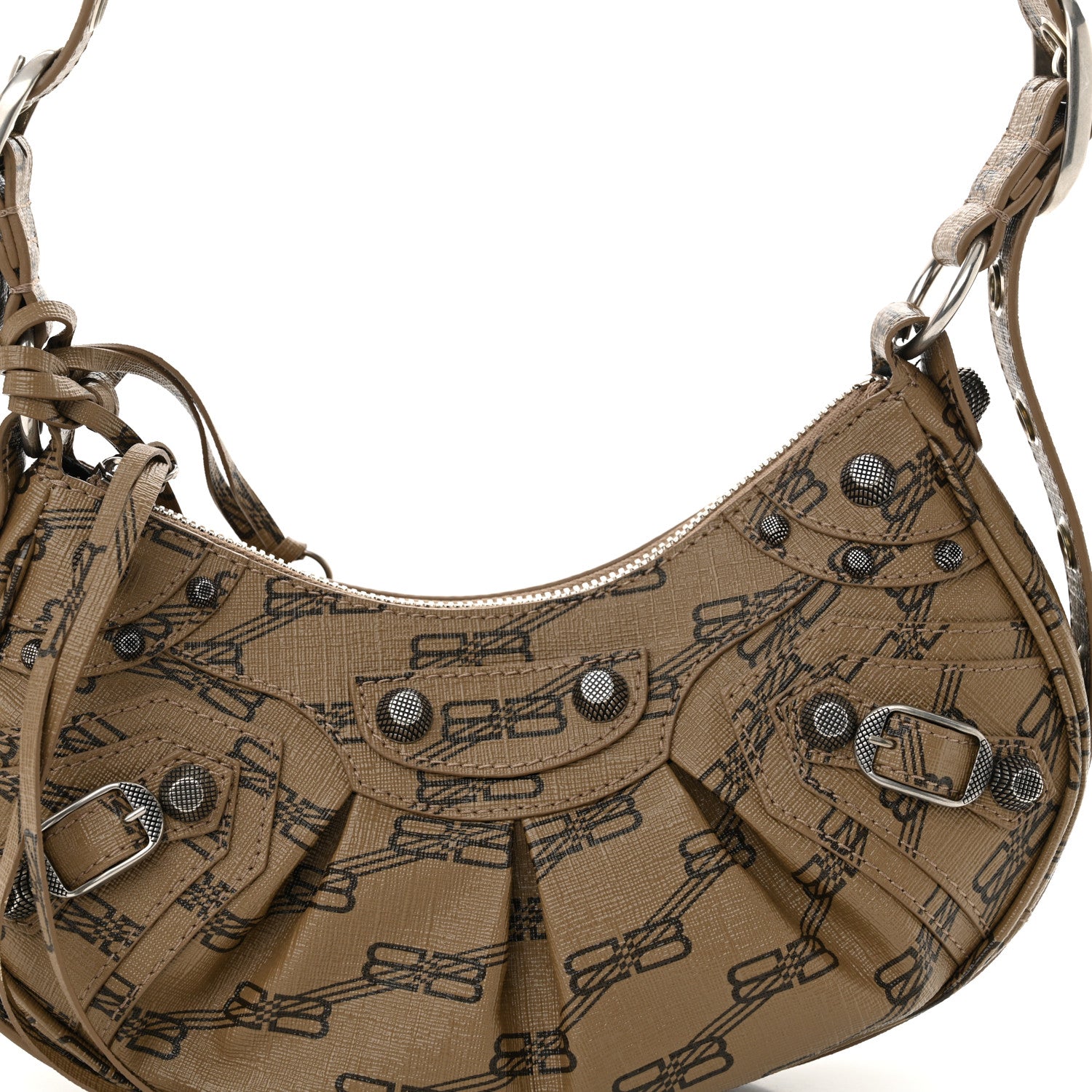 Balenciaga Coated Canvas BB Monogram Le Cagole Shoulder Bag XS Beige Brown 9 of 12