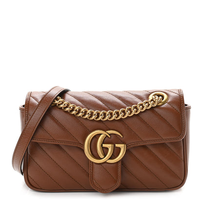 Gucci Azalea Calfskin Matelasse Diagonal Mini GG Marmont Shoulder Bag Cuir 1 of 10