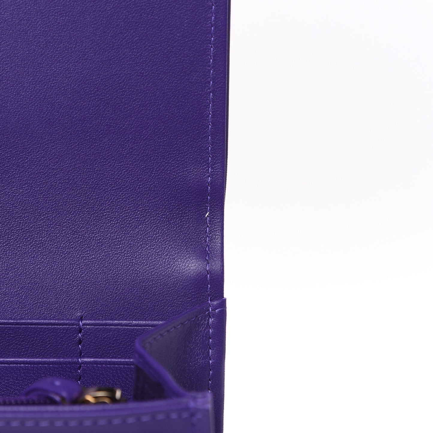 Lambskin Quilted Medium Boy Flap Wallet Purple