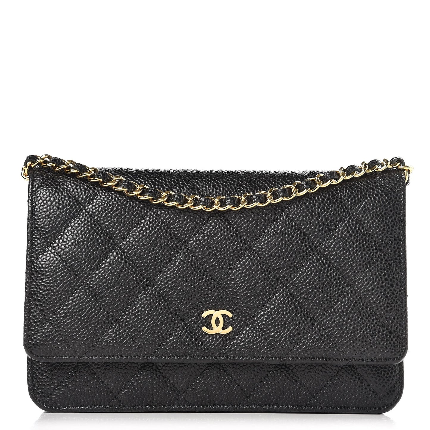 Caviar Quilted Wallet On Chain WOC Black