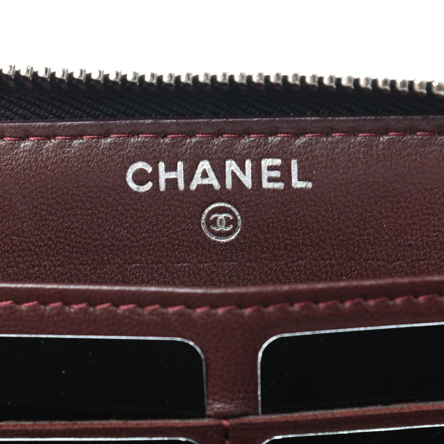 Chanel Lambskin Quilted Large Gusset Zip Around Wallet Black 6 of 8