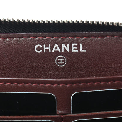 Chanel Lambskin Quilted Large Gusset Zip Around Wallet Black 6 of 8