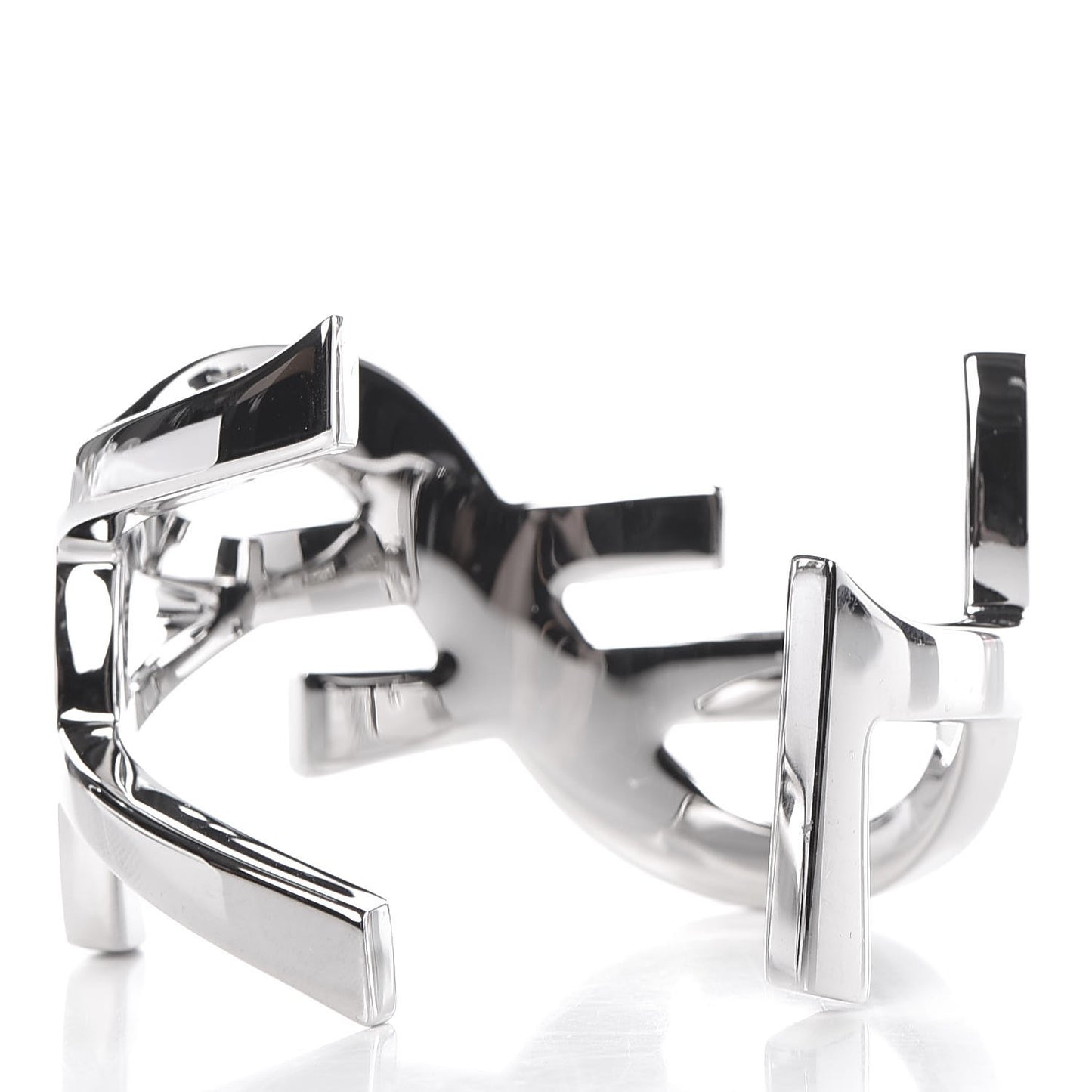Brass Monogram Medium Cuff Bracelet Palladium