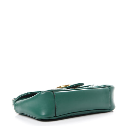 Gucci Calfskin Matelasse Mini GG Marmont Shoulder Bag Emerald Green 3 of 9