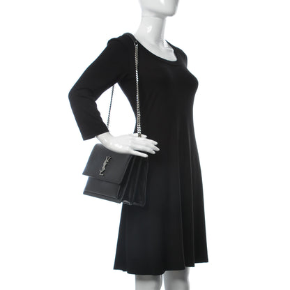 Saint Laurent Calfskin Large Monogram Sunset Black 2 of 7