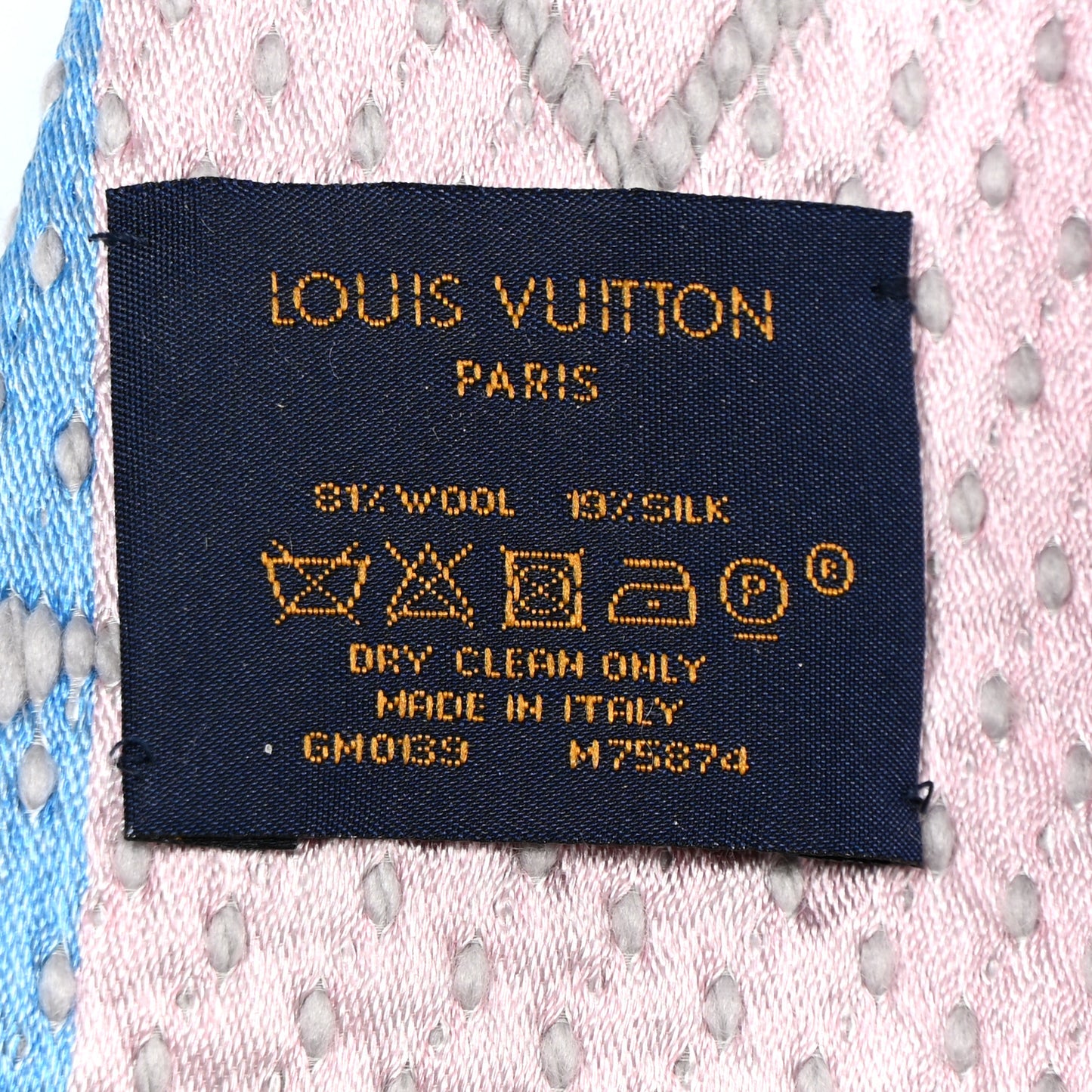 Wool Silk Logomania Shine Scarf Grey Multicolor