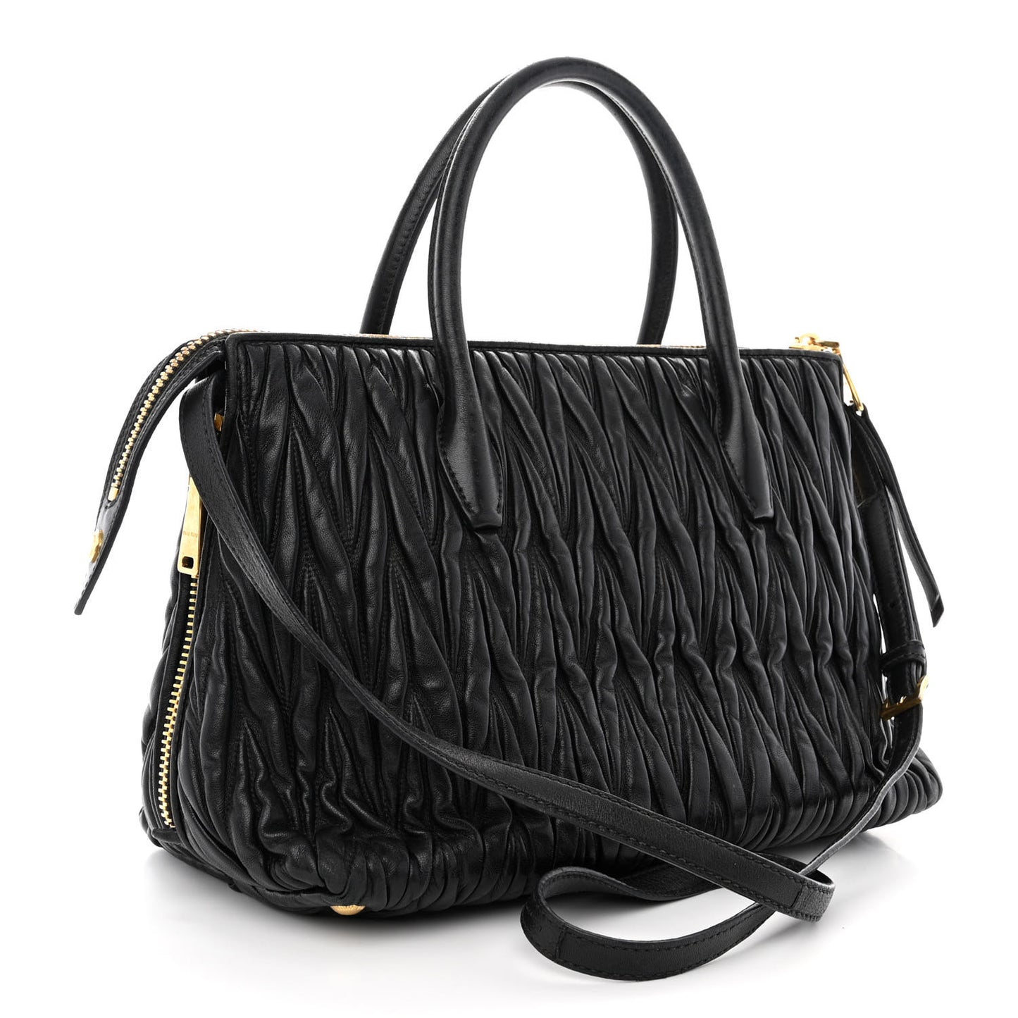 Nappa Matelasse Top Handle Black