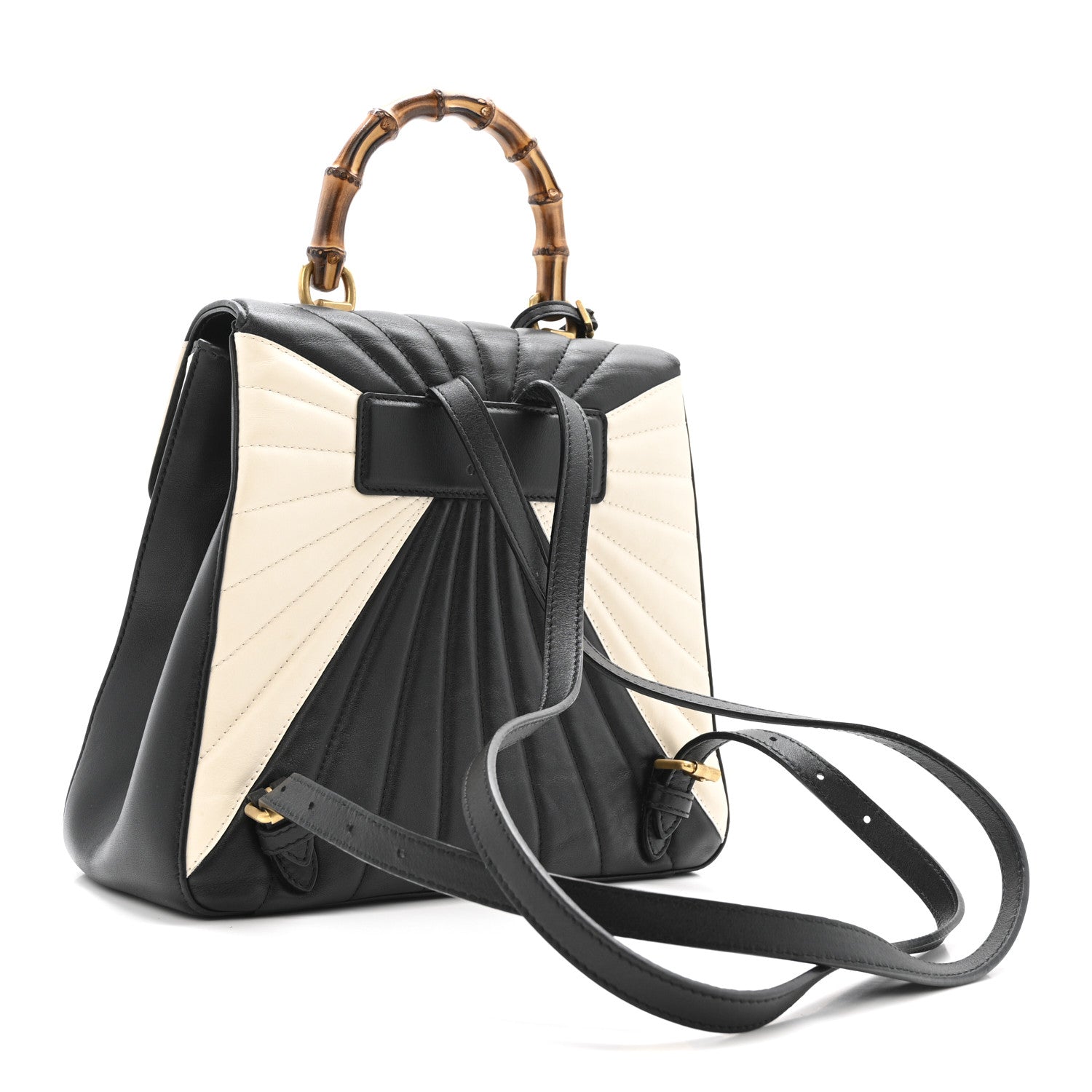Gucci Calfskin Bamboo Trapuntata Queen Margaret Backpack Mystic White Black 3 of 13
