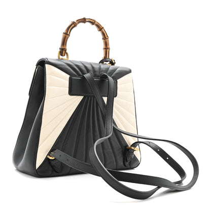 Gucci Calfskin Bamboo Trapuntata Queen Margaret Backpack Mystic White Black 3 of 13