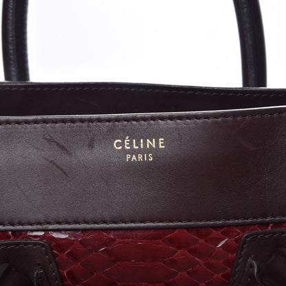 Celine Python Smooth Calfskin Mini Luggage Burgundy 6 of 16