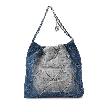 Chanel Denim Quilted Chanel 22 Blue 1 of 12