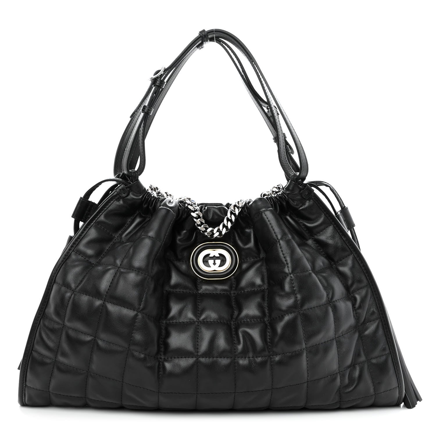 Gucci Calfskin Quilted Medium Deco Tote Bag Black 1 of 9