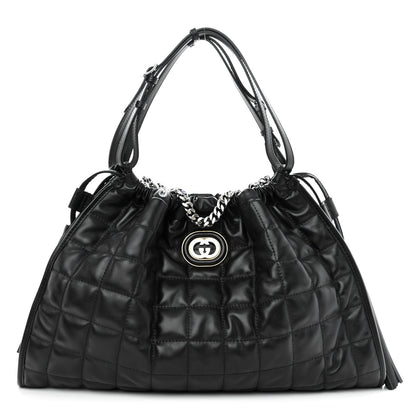 Gucci Calfskin Quilted Medium Deco Tote Bag Black 1 of 9