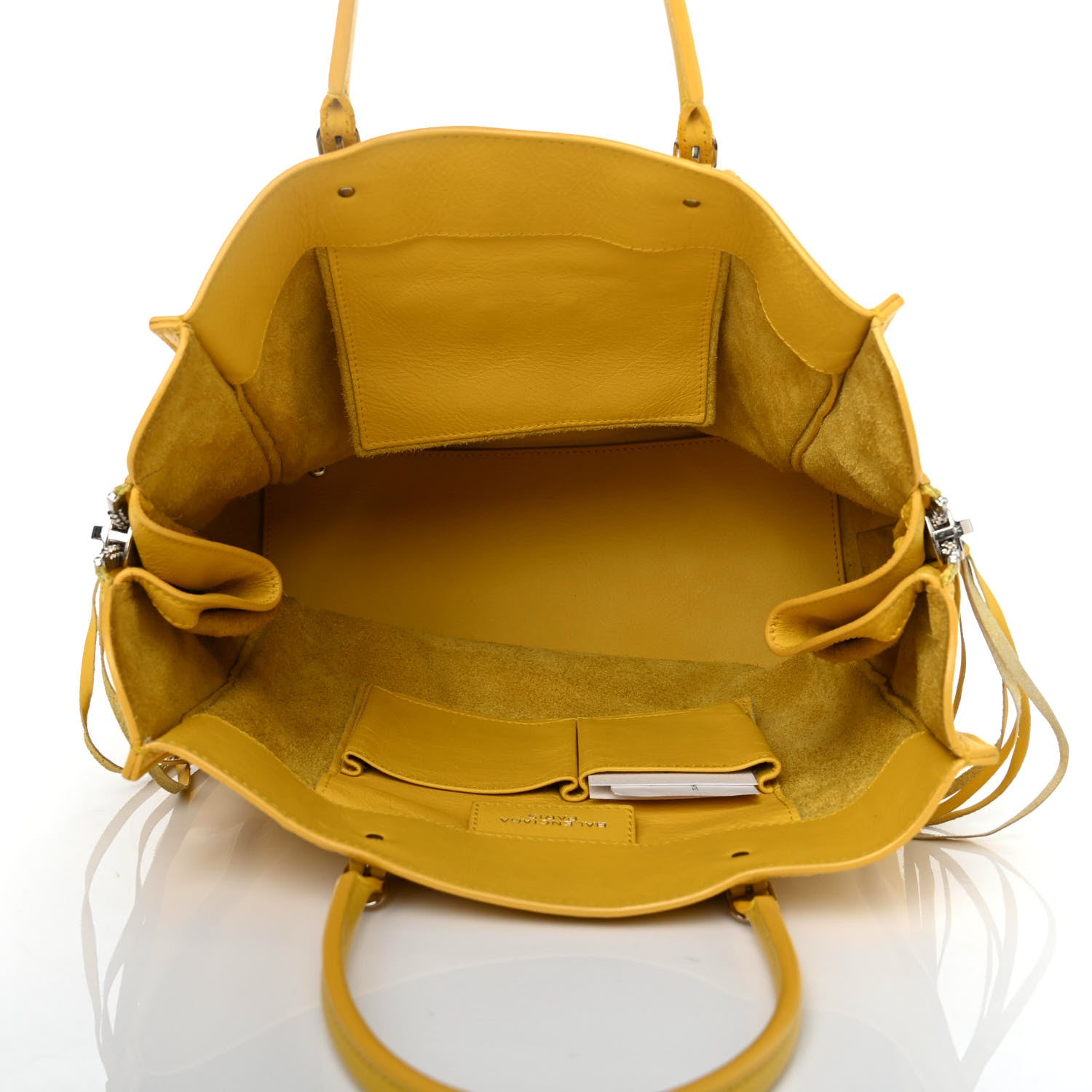 Balenciaga Supple Calfskin Papier A5 Zip Around Tote Jaune Soleil 4 of 4