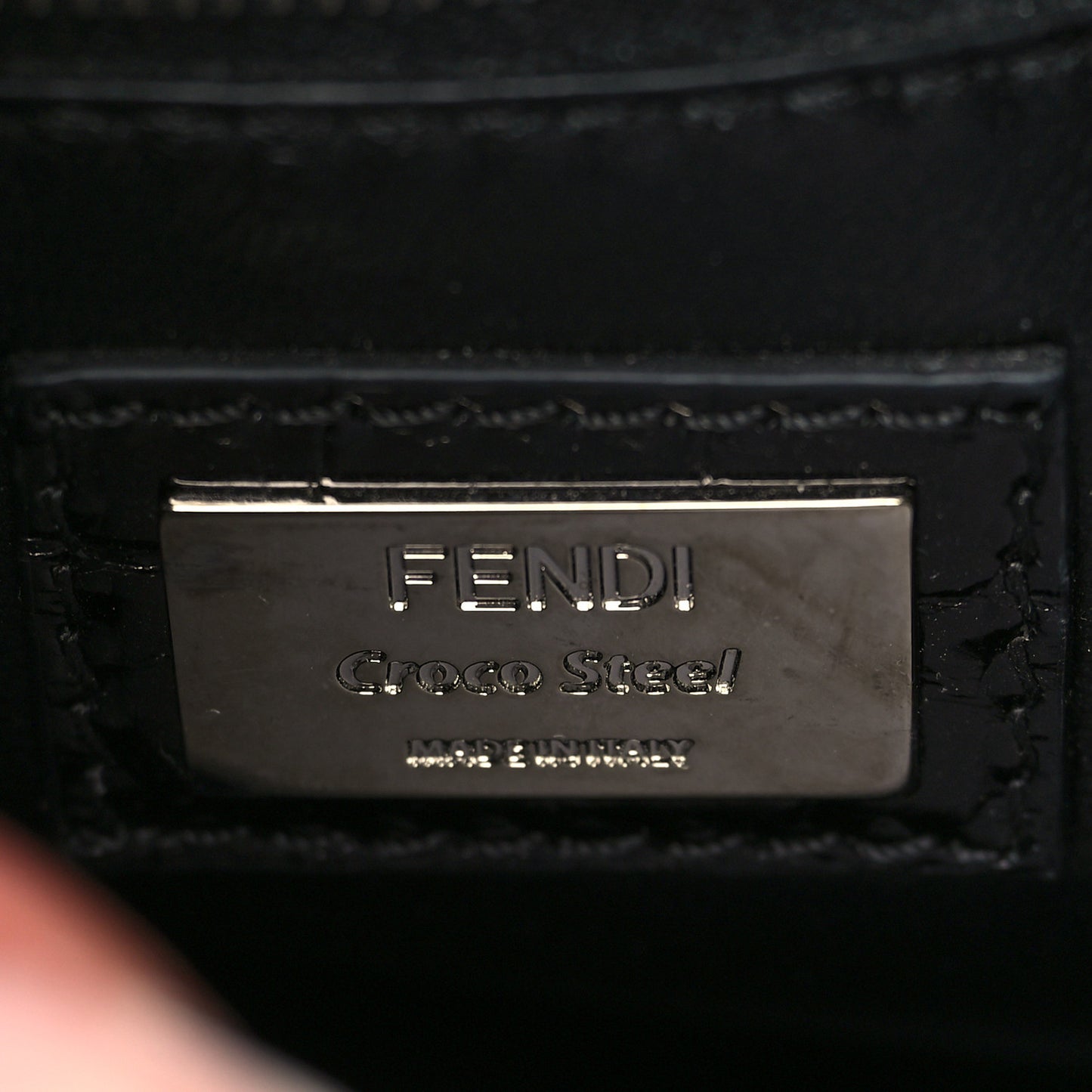 Crocodile Mini Peekaboo Iconic Satchel Black