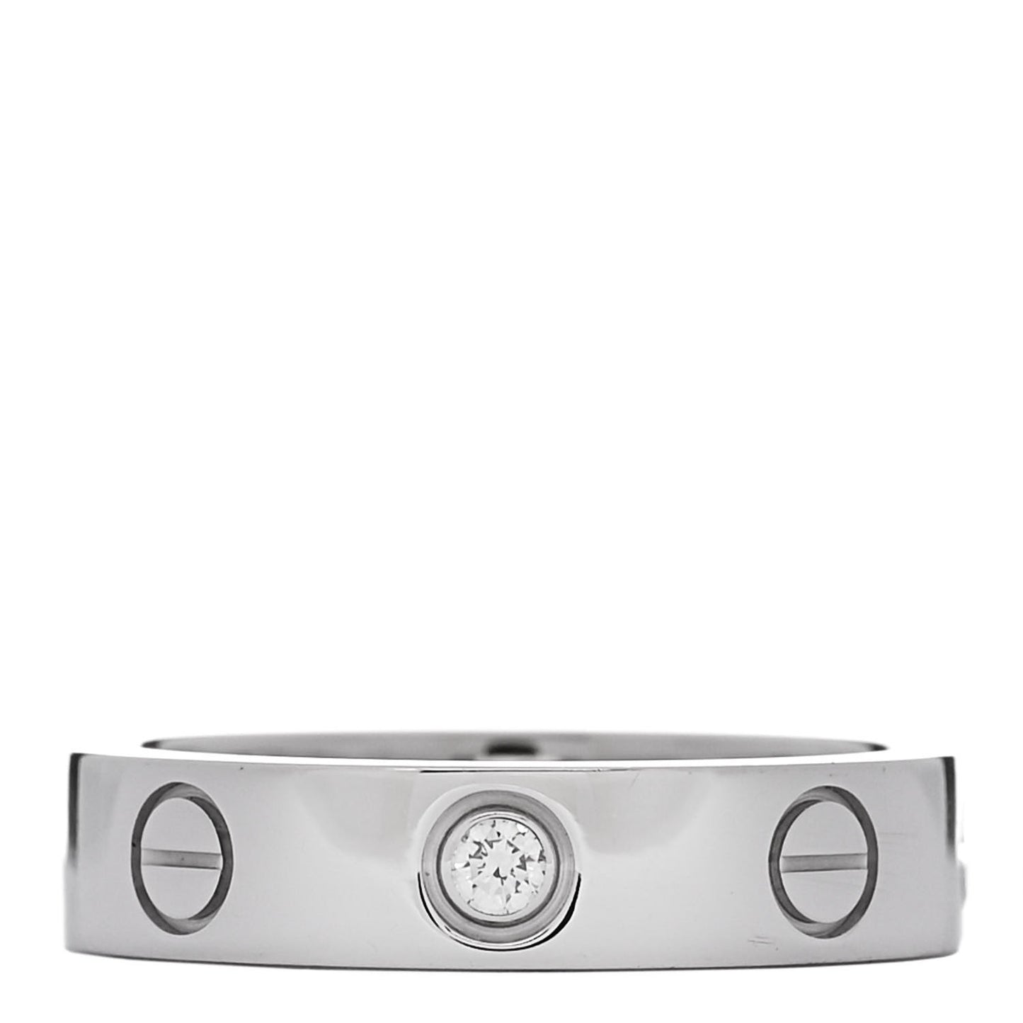 18K White Gold Diamond 4mm LOVE Wedding Band Ring 46 3.75