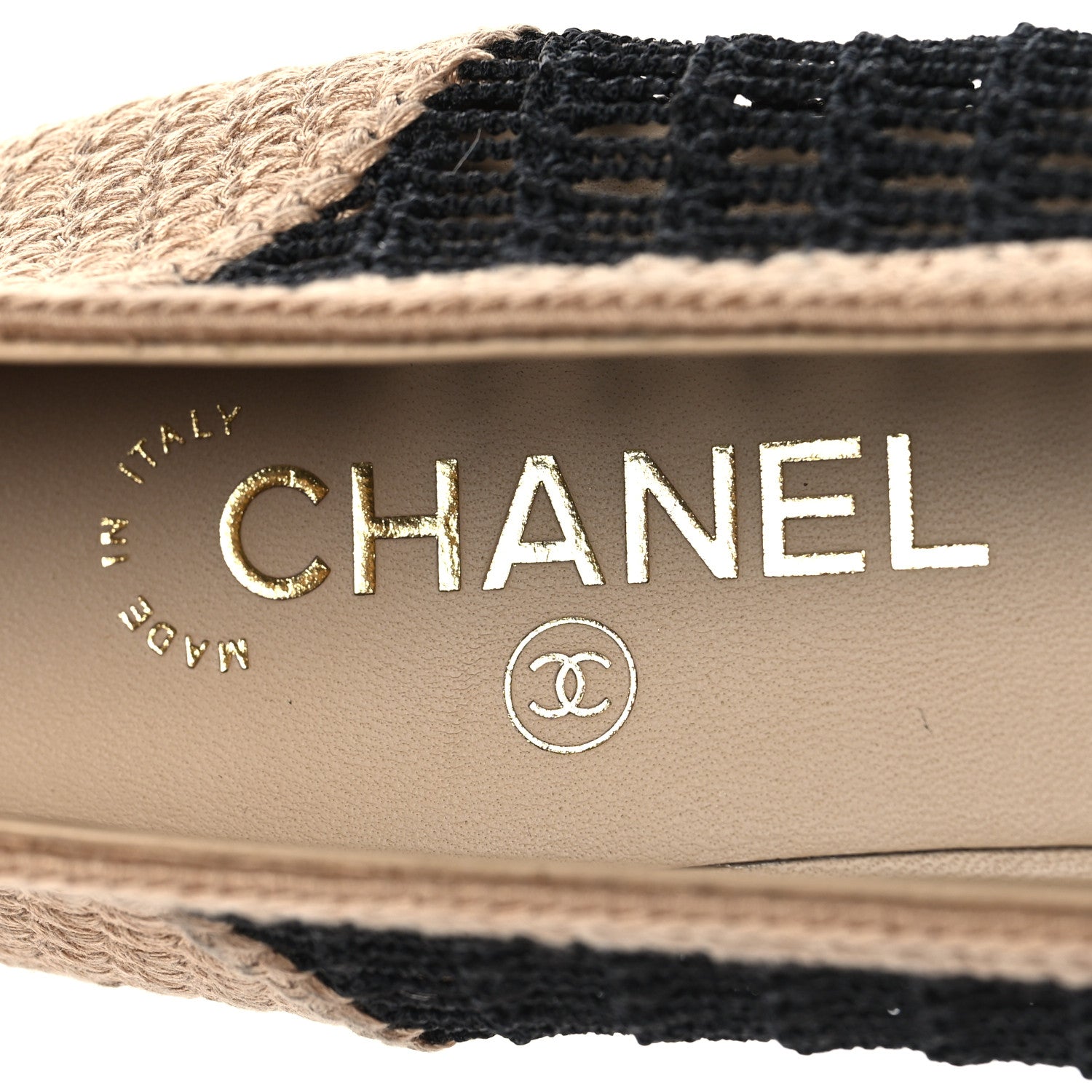 Chanel Raffia Cap Toe Ballerina Flats 40 Black Beige 8 of 8