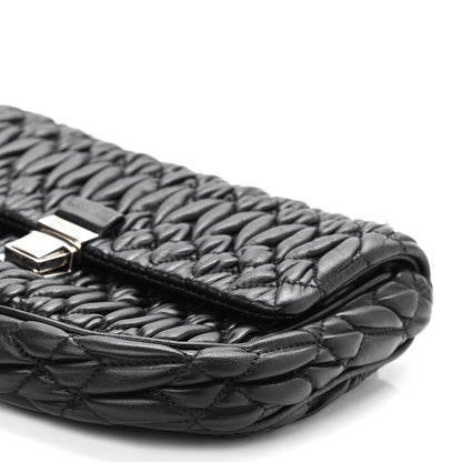 Miu Miu Nappa Matelasse Crystal Chain Crossbody Black 9 of 9