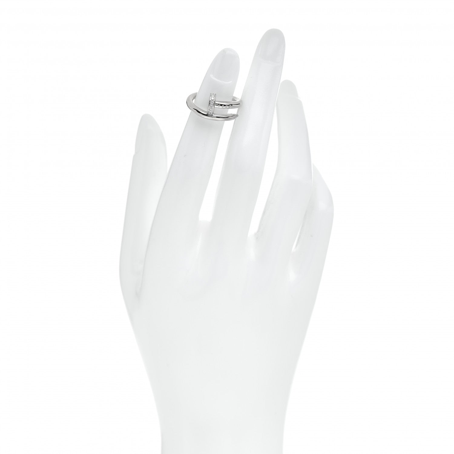 Cartier 18K White Gold Diamond Juste Un Clou Ring 46 3.75 2 of 4