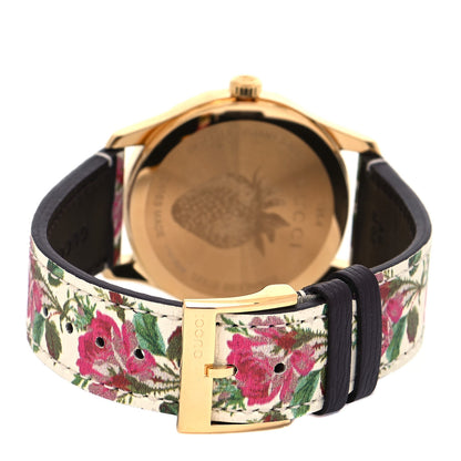 Gucci Stainless Steel Calfskin 38mm G-Timeless Floral Quartz Watch Ivory 3 of 4