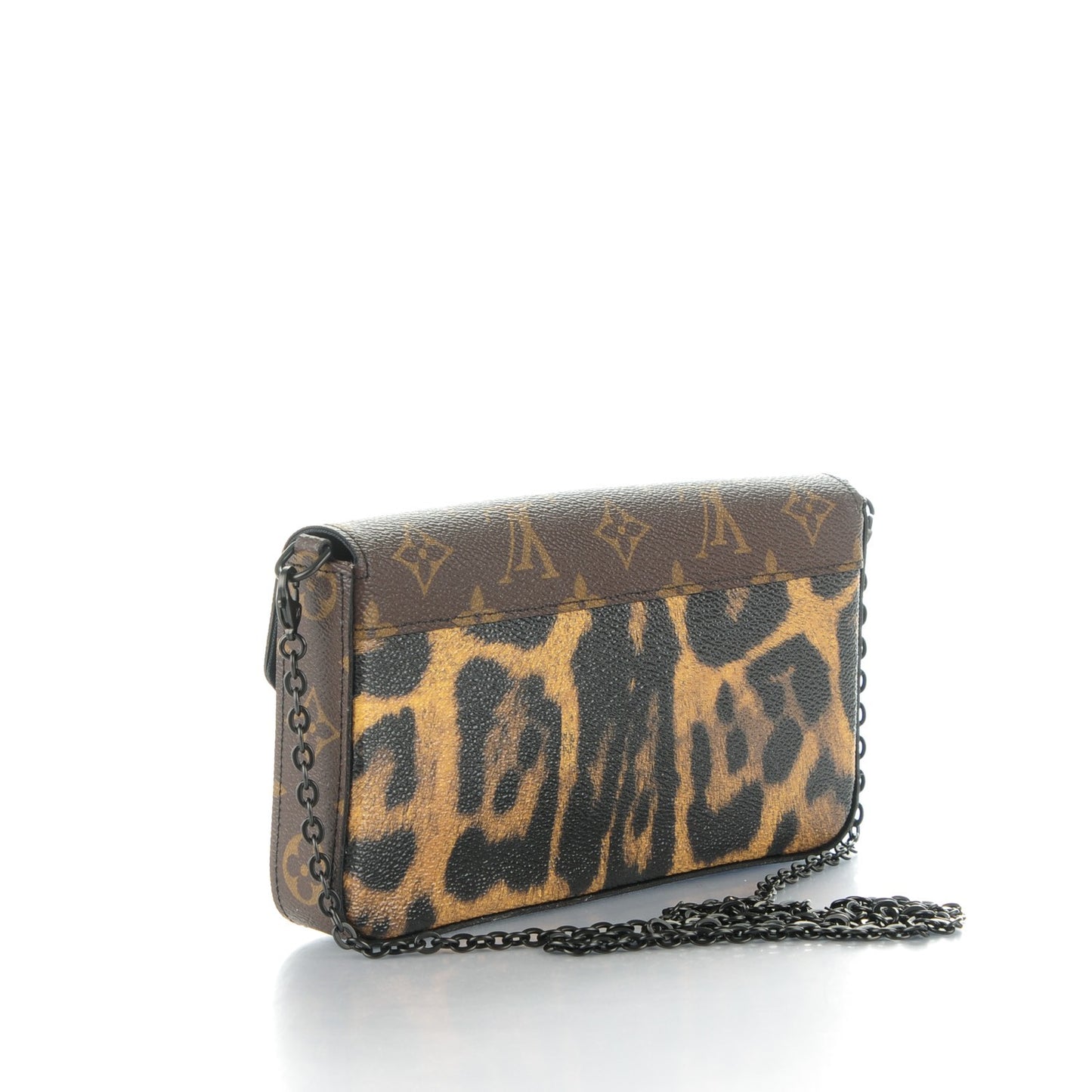 Monogram Animal Print Pochette Felicie Chain Wallet