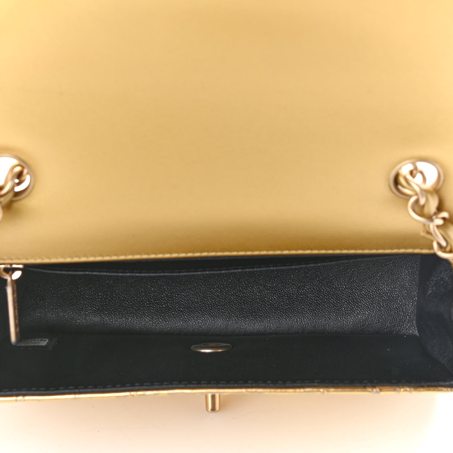Chanel Metallic Calfskin Crocodile Embossed Cocodile Rectangular Mini Flap Gold 5 of 9
