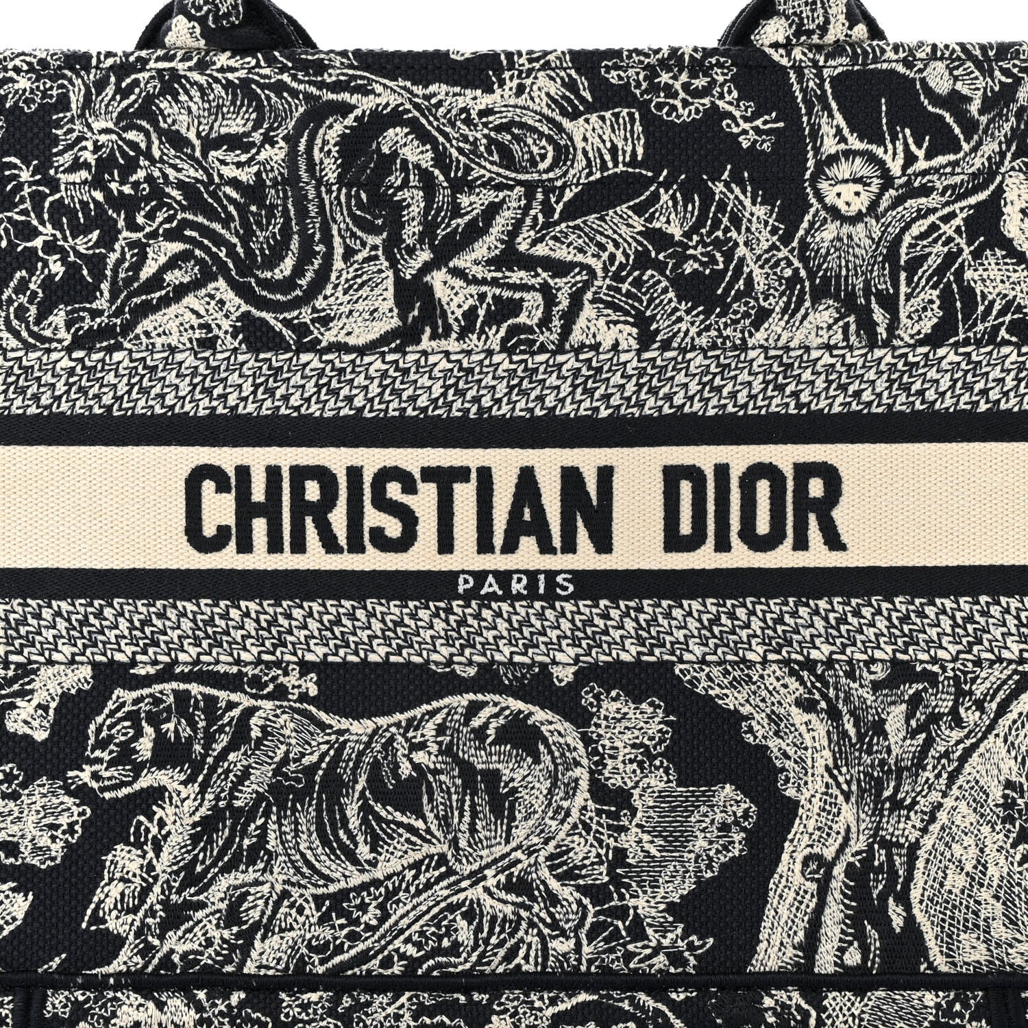 Christian Dior Canvas Embroidered Small Dioriviera Toile De Jouy Book Tote Blue 8 of 11