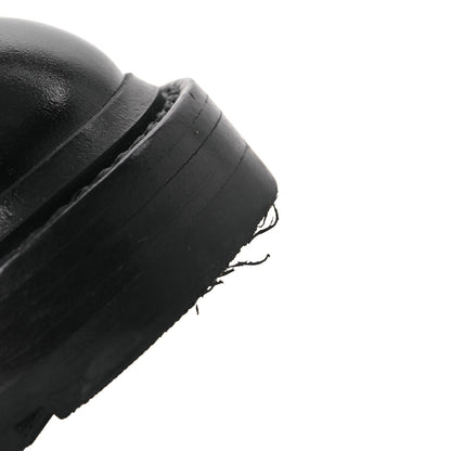 Chanel Shiny Calfskin Quilted Lace Up Combat Boots 37 Black 11 of 14