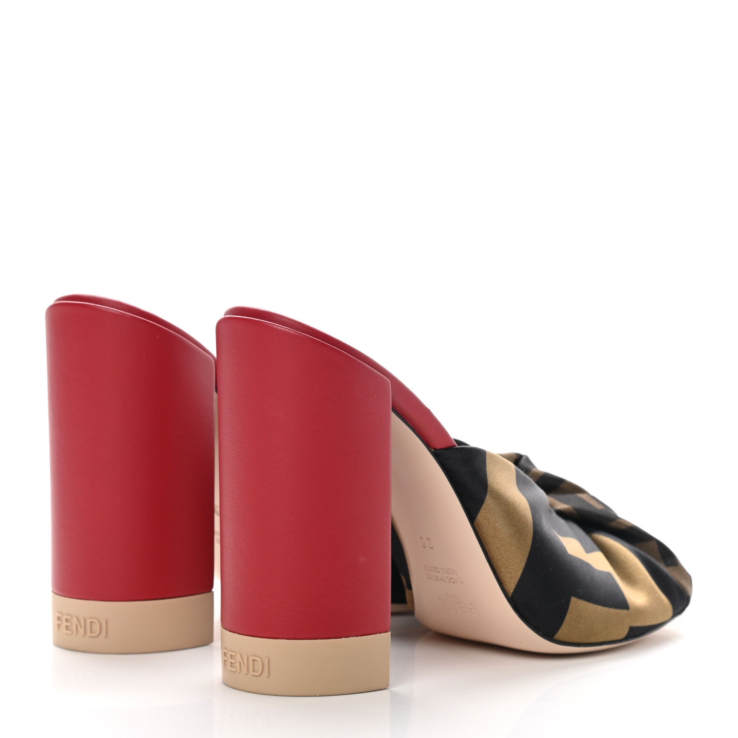 Fendi Silk FF Twist Mules 38 Tobacco 4 of 9