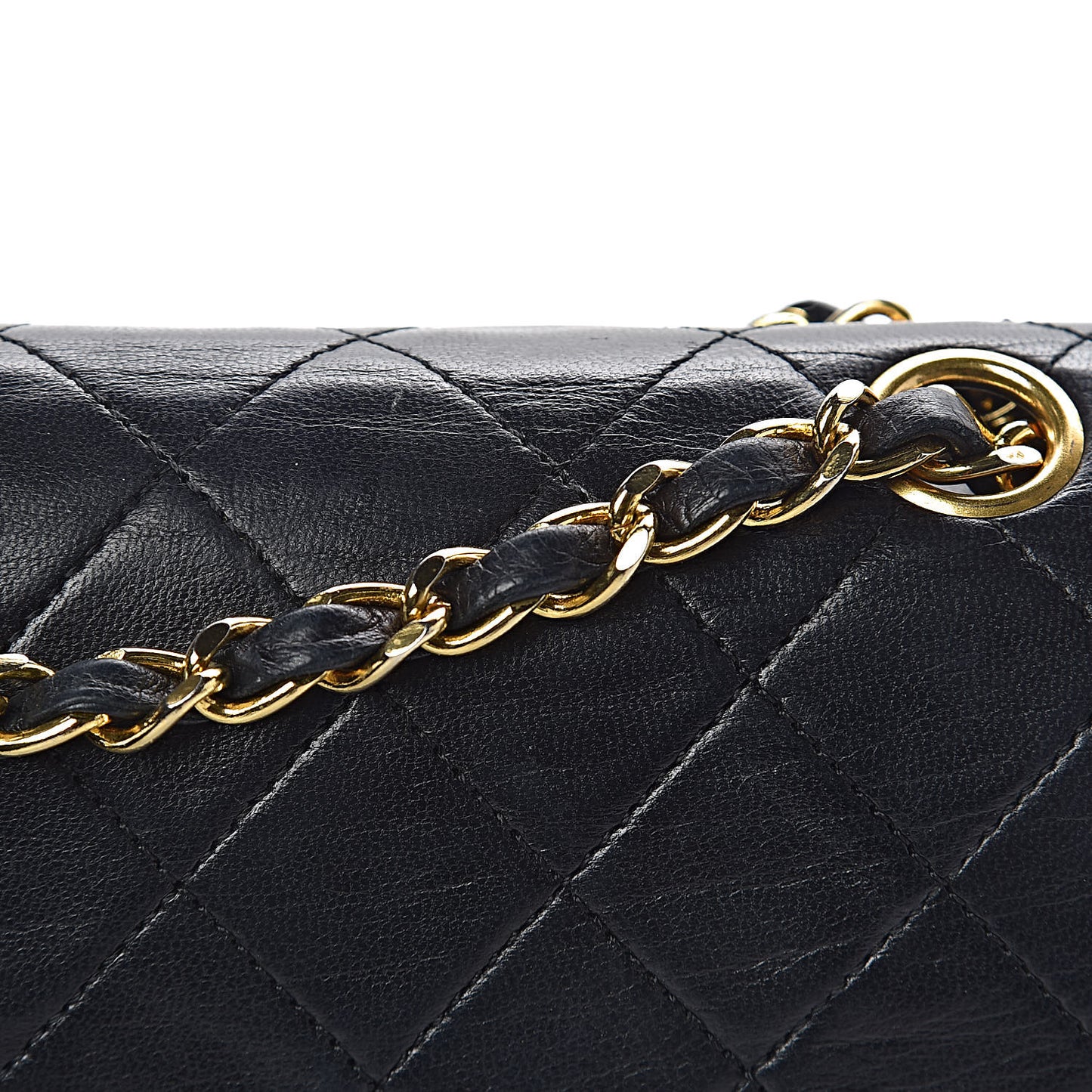 Lambskin Quilted Medium Double Flap Bag Black