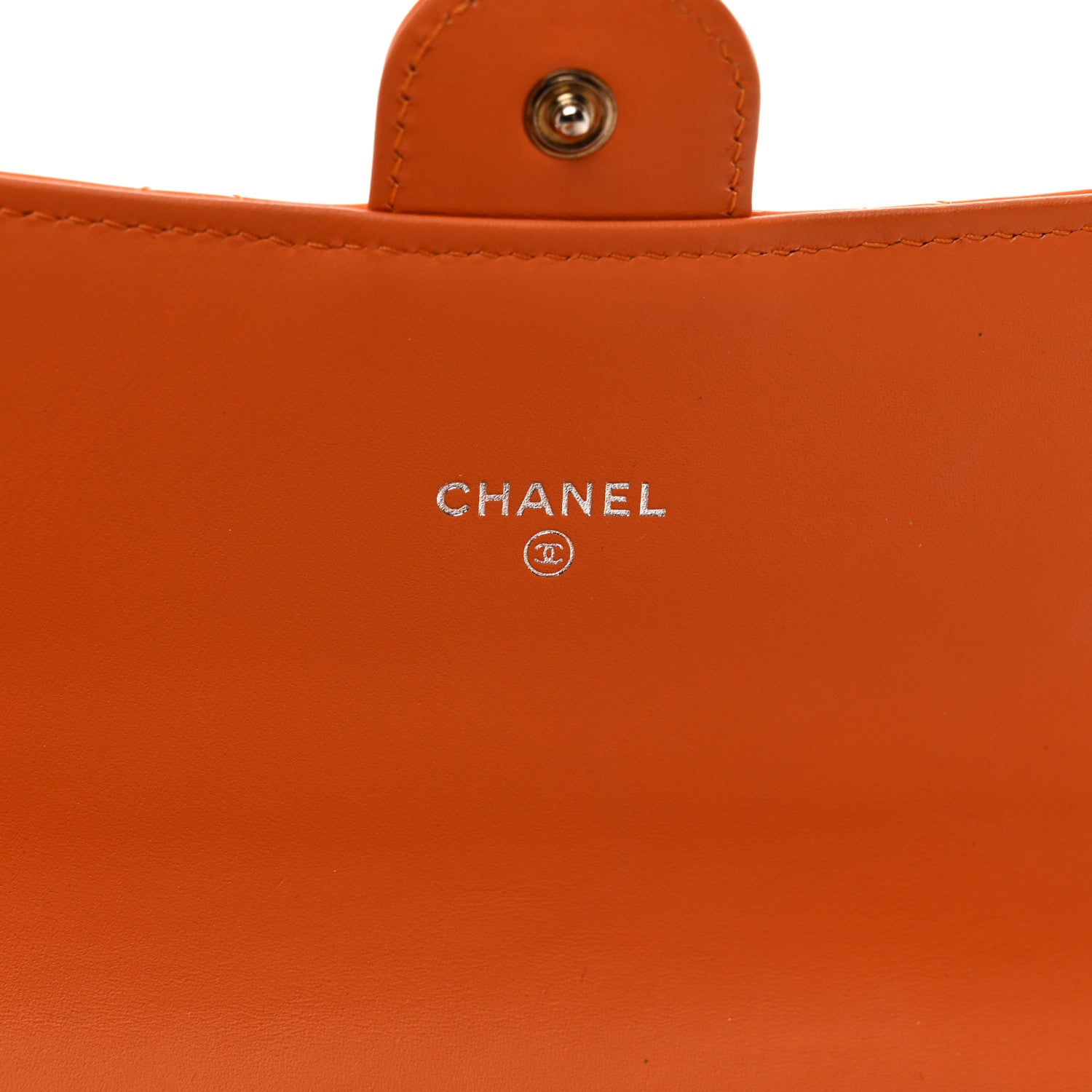 Chanel Patent Quilted Travel Wallet Orange 7 of 9