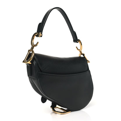 Christian Dior Grained Calfskin Mini Saddle Bag Black 3 of 10