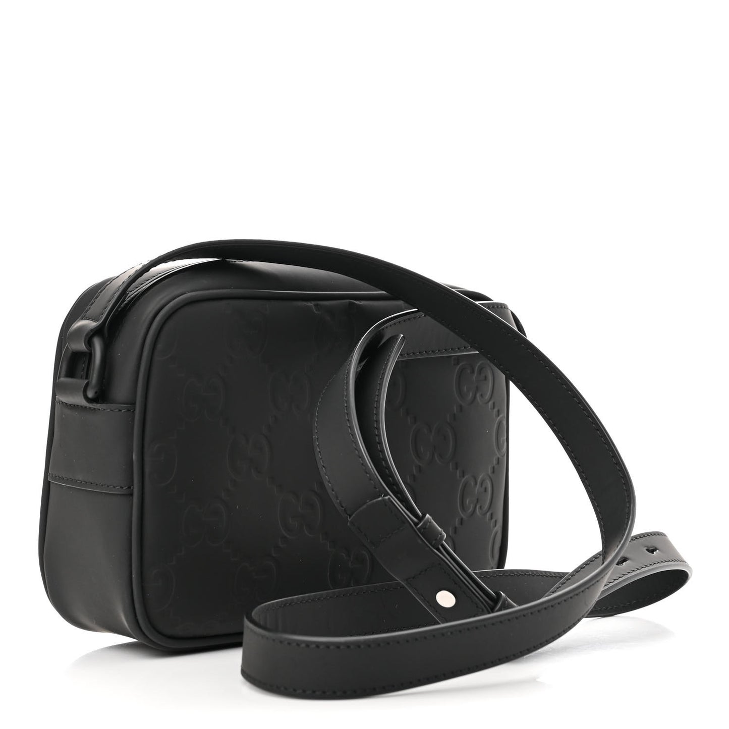 Rubber Effect Monogram GG Crossbody Bag Black
