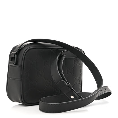 Gucci Rubber Effect Monogram GG Crossbody Bag Black 3 of 10